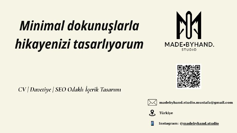 Minimal dijital kartvizit tasarımı | madebyhand.studio