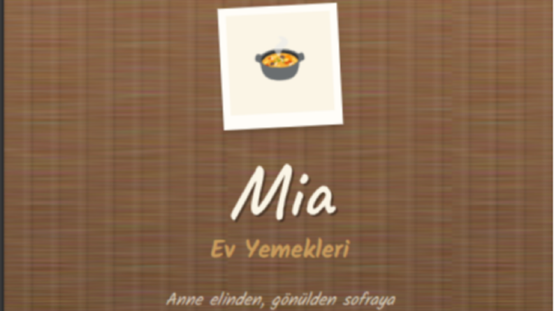 Mia Ev Yemekleri - Skeuomorphism Menü Tasarımı