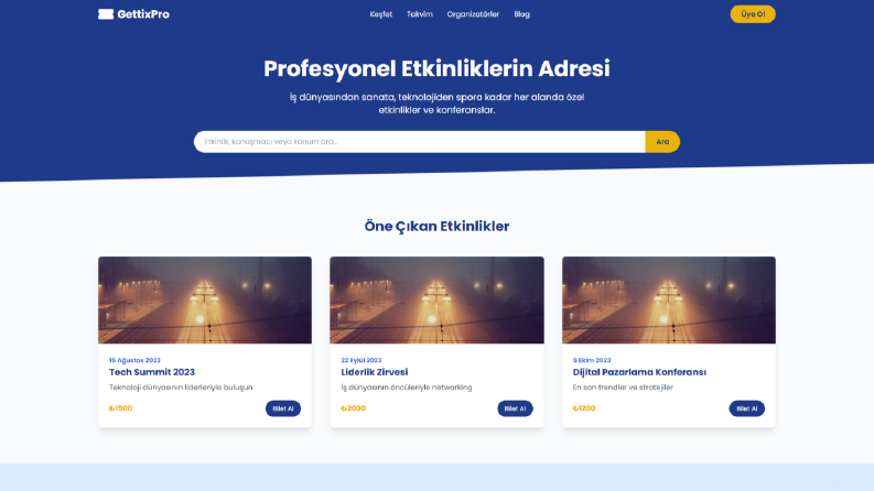 Gettix - Bilet Satın Alma Platformu