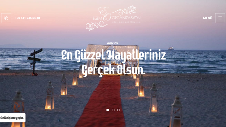 Bir Organizasyon Firması İçin Yaptığımız Web Sayfası