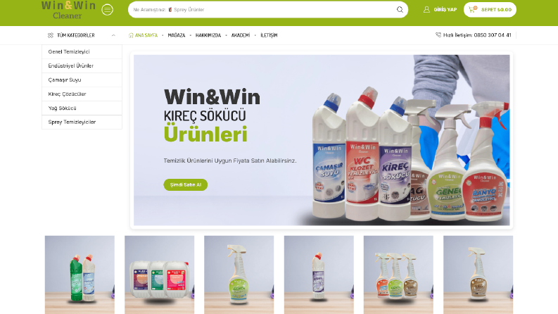 Win&Win Cleaner E-ticaret Sitesi