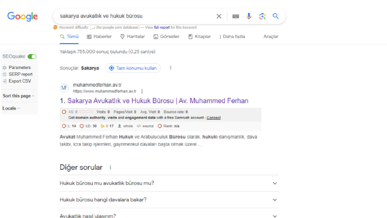 Avukat SEO - Web Site+ İç SEO + Dış SEO + İçerik Desteği