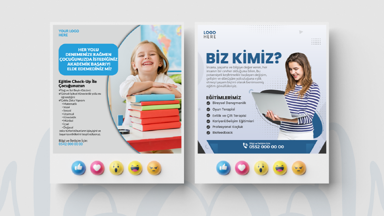 Eğitimle İlgili Sosyal Medya Post Tasarımları