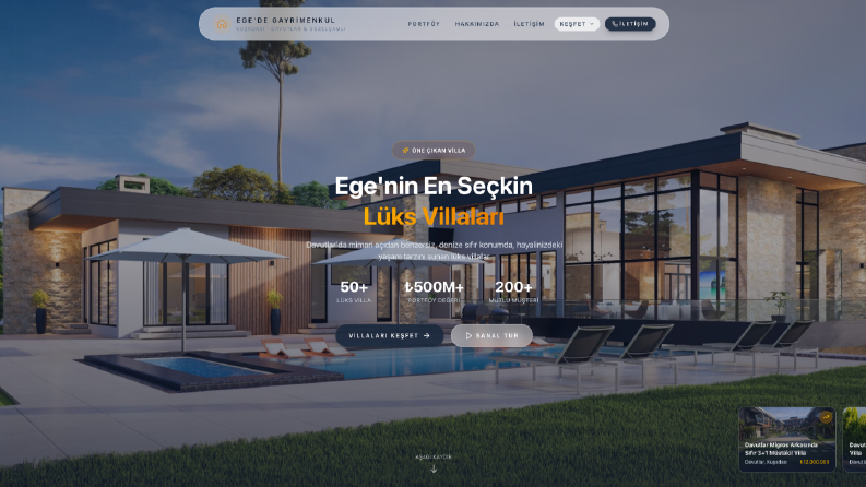 Emlak Sektörüne Özel Modern Web Çözümü