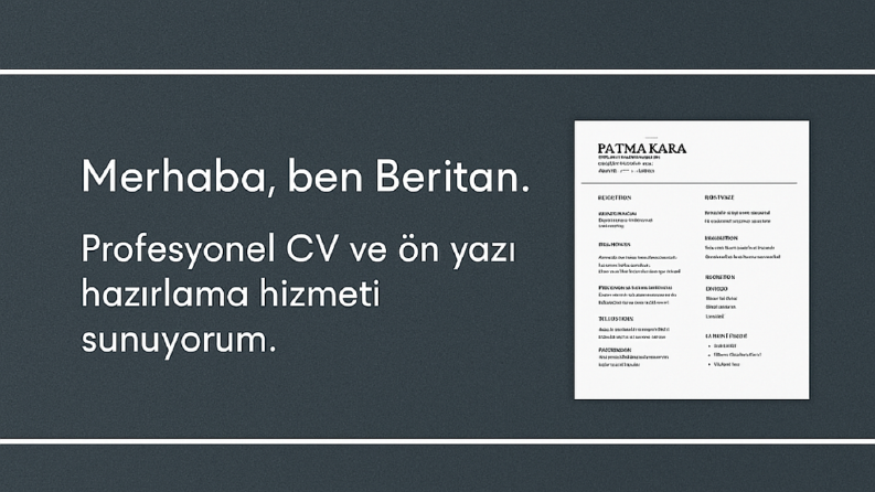 Profesyonel CV ve Ön Yazı Örneği