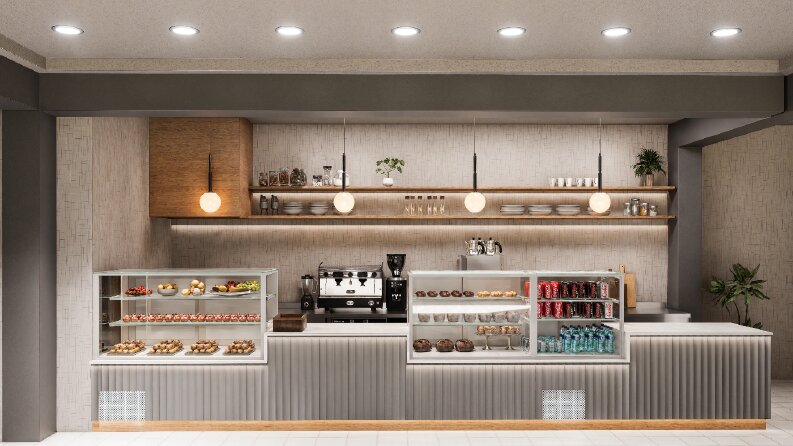 Modern Coffee Corner & Servis Alanı Tasarımı