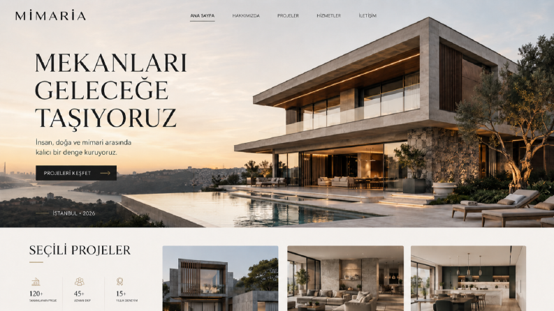 MİMARİA – Modern Mimarlık Web Sitesi