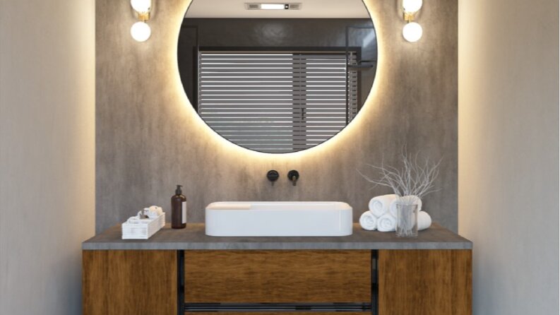 AHŞAP BANYO DOLABI TASARIMI