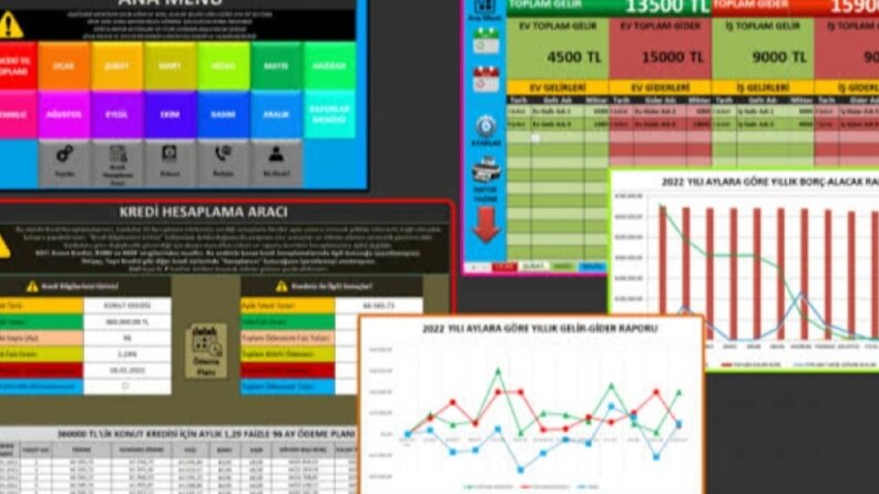 Excel'de gelir gider ve benzeri programlari yapabilirim