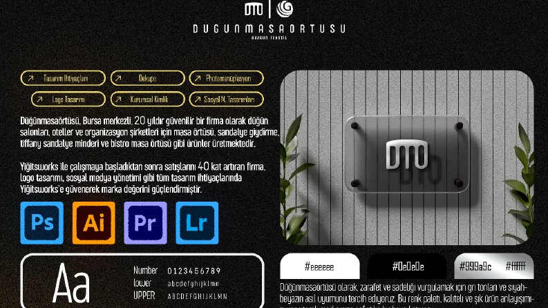 Düğün Masa Örtüsü Logo Tasarımı