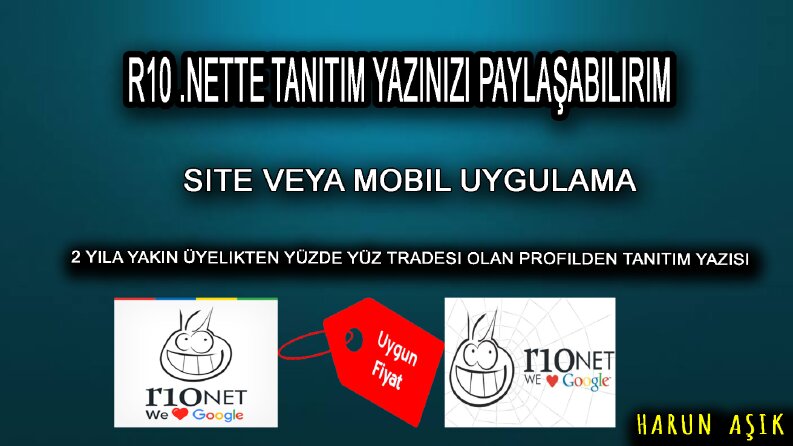 R10 da tanıtım yazınızı yayınlayabilirim 