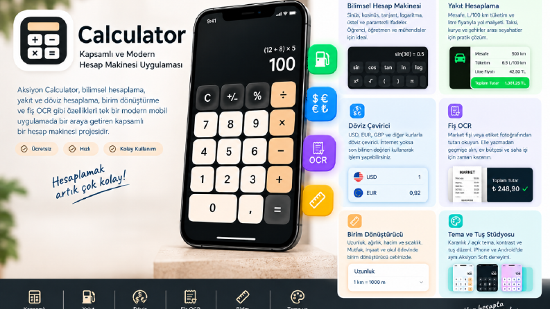  Calculator – Kapsamlı ve Modern Hesap Makinesi Uygulaması