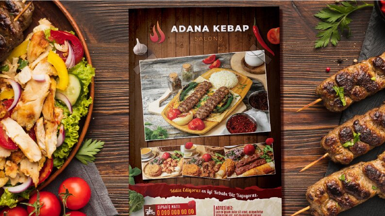Kebap Salonu İçin Broşür Çalışması