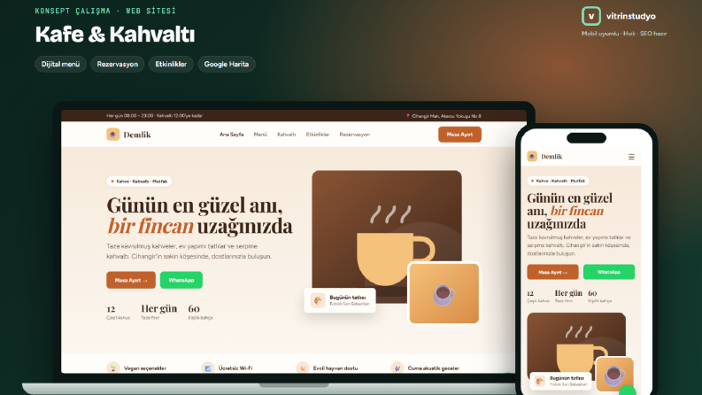 Demlik Kafe & Kahvaltı - Konsept Web Sitesi