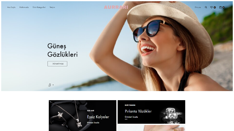 Aurrari Takı Ve Aksesuar WooCommerce E-Ticaret Sitesi