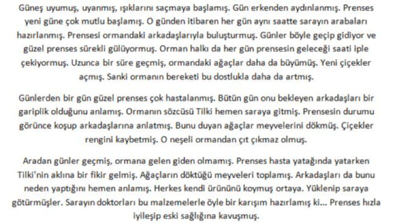 ozgurbakrac adlı alıcı için yazdığım masaldan alıntı