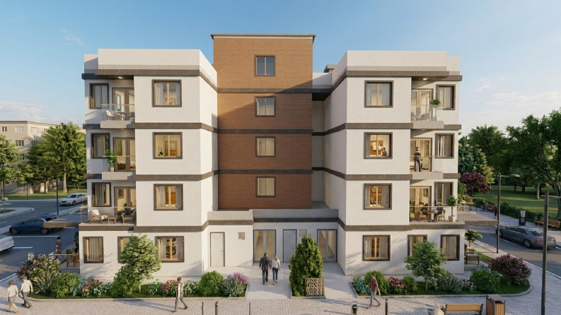 Apartman Projesi Cephe Çalışması