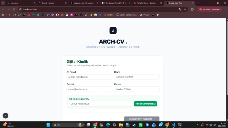 ARCH-CV Kariyer Mimarisi Platformu