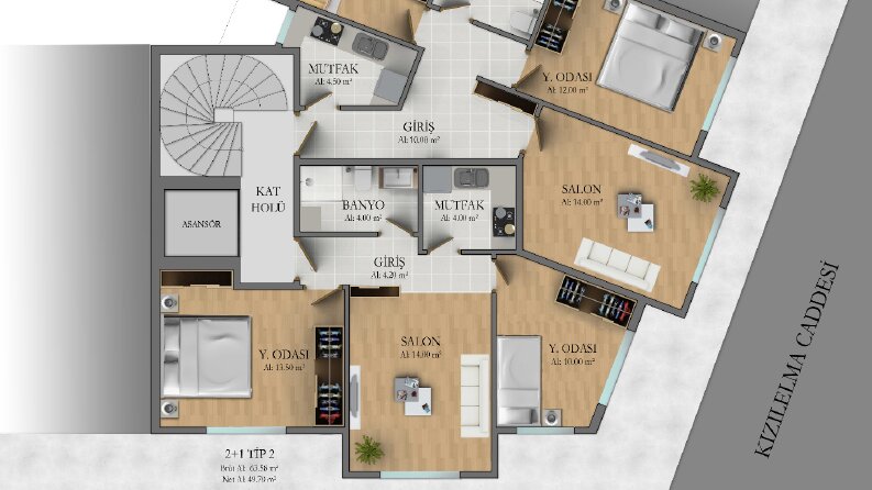 Fatih'te Bir Apartman | 2D Görselleştirme