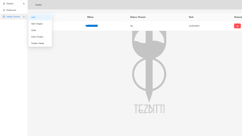 Talep Yönetim Sistemi – TezBitti Tracker
