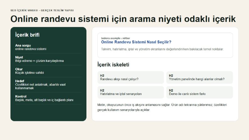 SEO İçerik — Arama Niyeti ve Editörlük