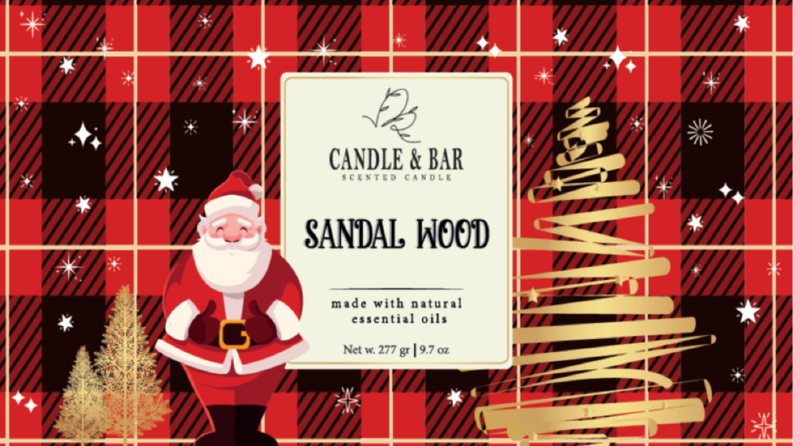 Candle And Bar Christmas Label Designs 