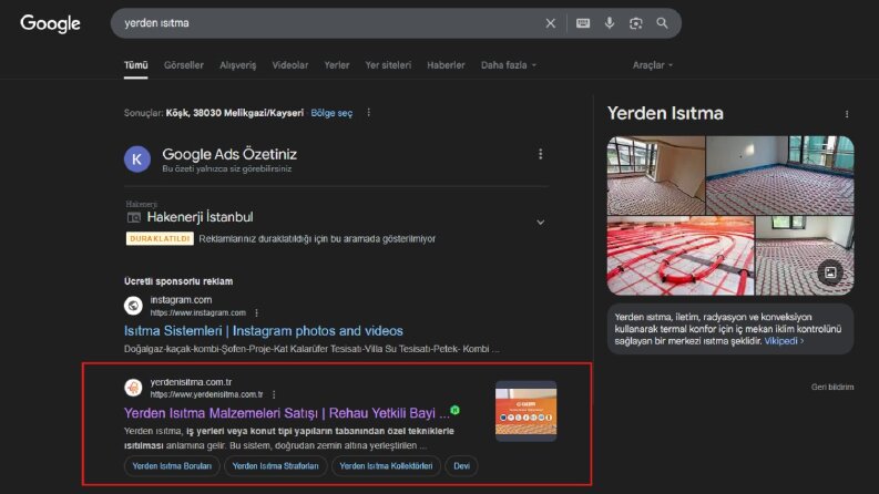 Yerden Isıtma - Seo Çalışması