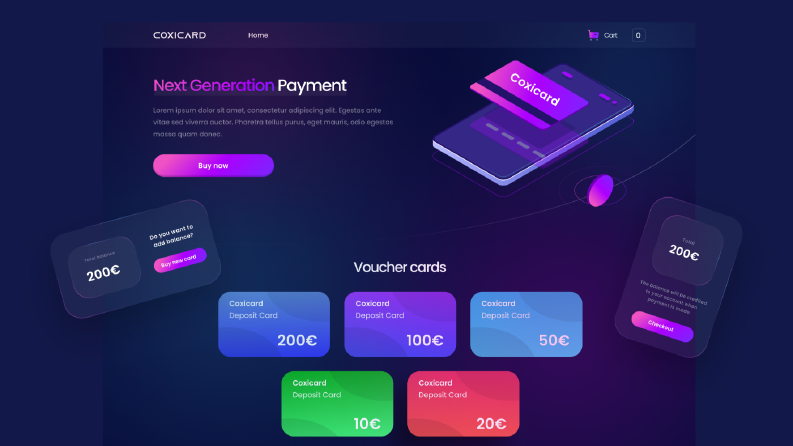 Virtual card Web Design