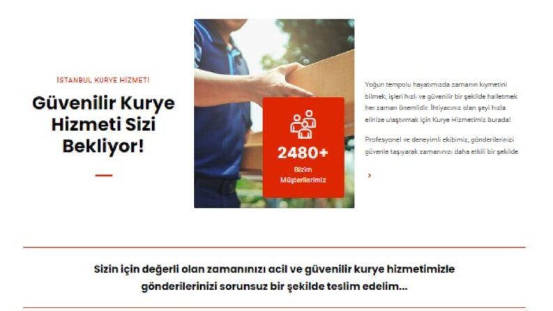 kurye web sitesi görüntüleri