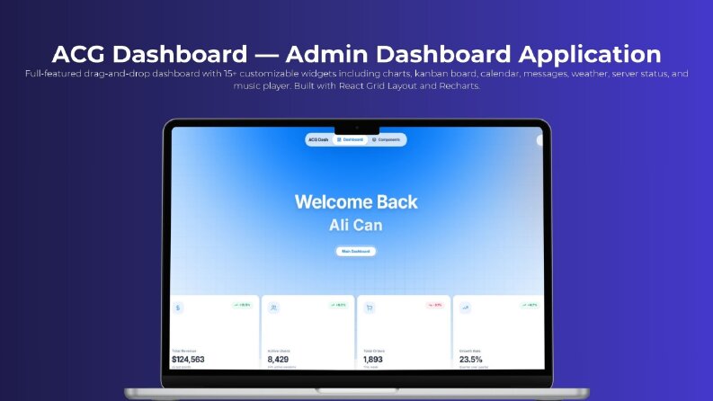 Drag & Drop Admin Panel | 15+ Widget Desteği