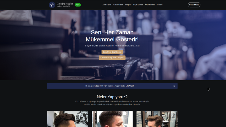 Gelişim Kuaför - Premium Web Sitesi