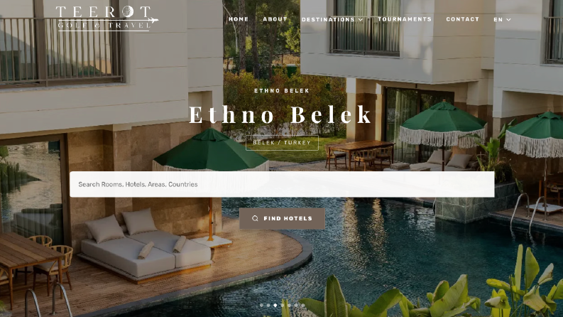 Golf Turizmi Yapan Bir Şirket için Websitesi