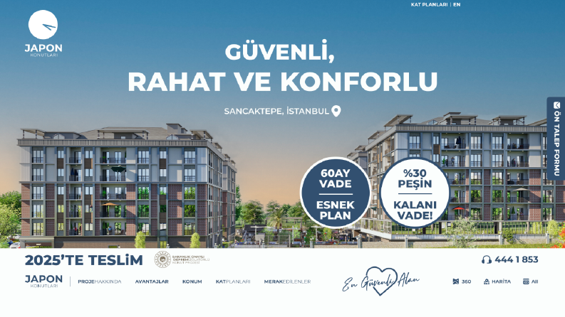 Japon Konutları Landing Page Tasarımı