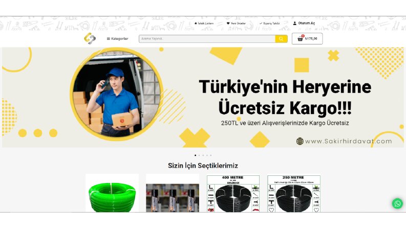 Hırdavat Satışı için E-Ticaret sitesi