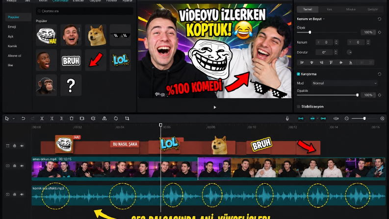 Enes Batur & Orkun Işıtmak Tarzı Eğlence, Vlog ve Meme Odaklı Video Kurgusu