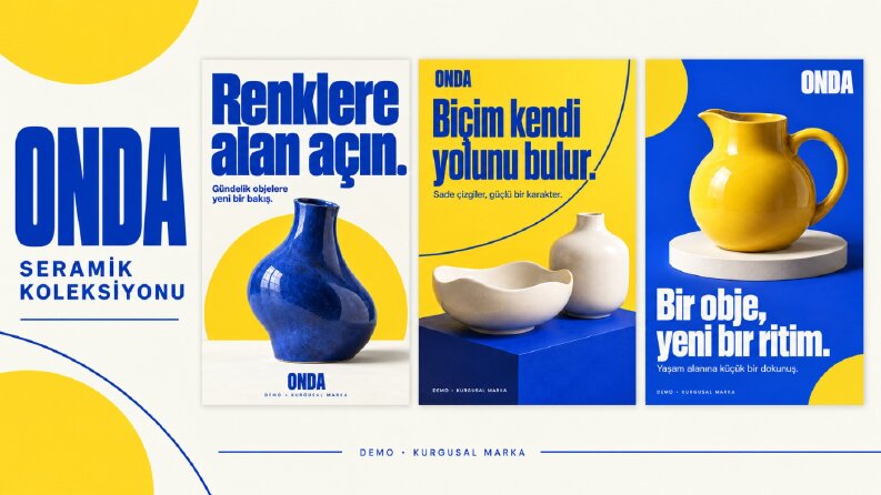 ONDA: seramik ürünleri için üç renkli post
