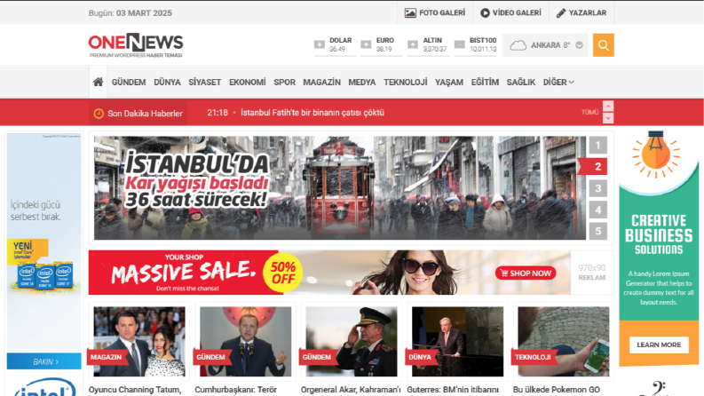 Onenews Haber Teması