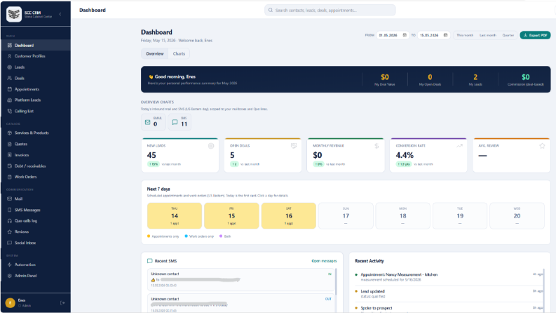 StoneCabinetCenter - CRM & ERP Sistemi