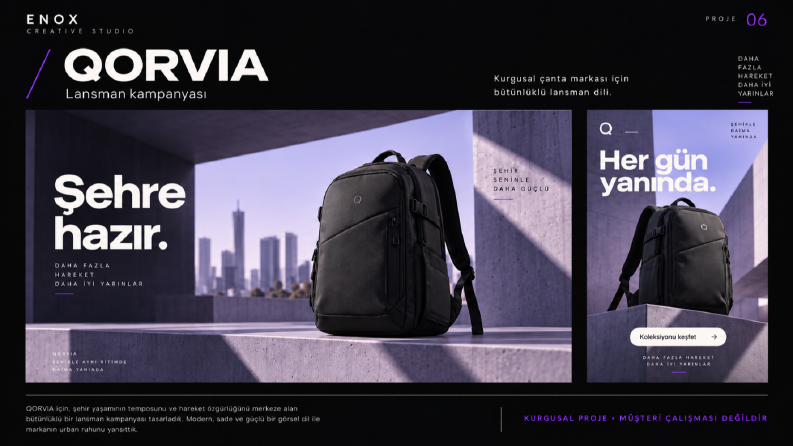 QORVIA — Çanta lansman kampanyası