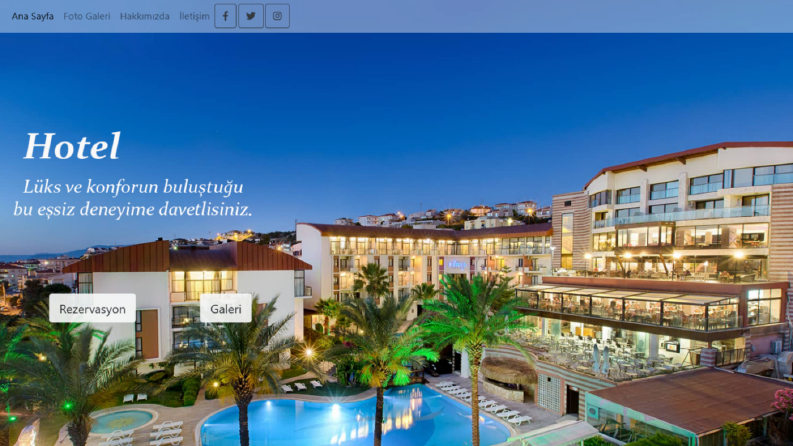 Modern Otel Web Sitesi