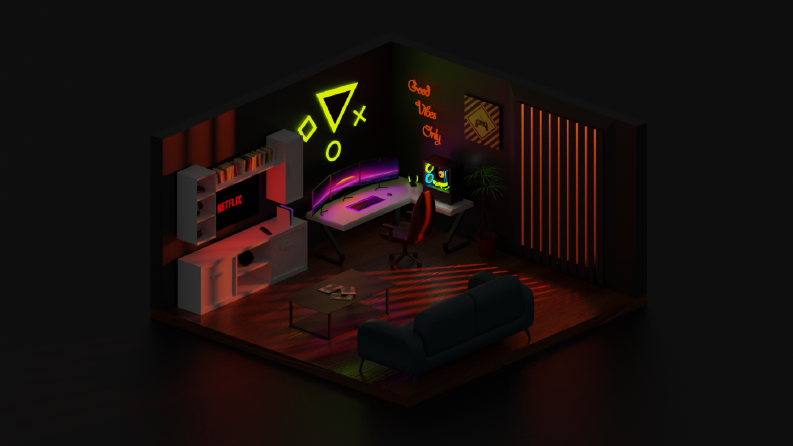 3D Izometrik Oda 