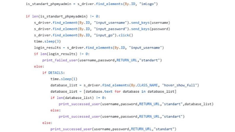 PhpMyAdmin Giriş Kontrol Otomasyonu Selenium & Requests 