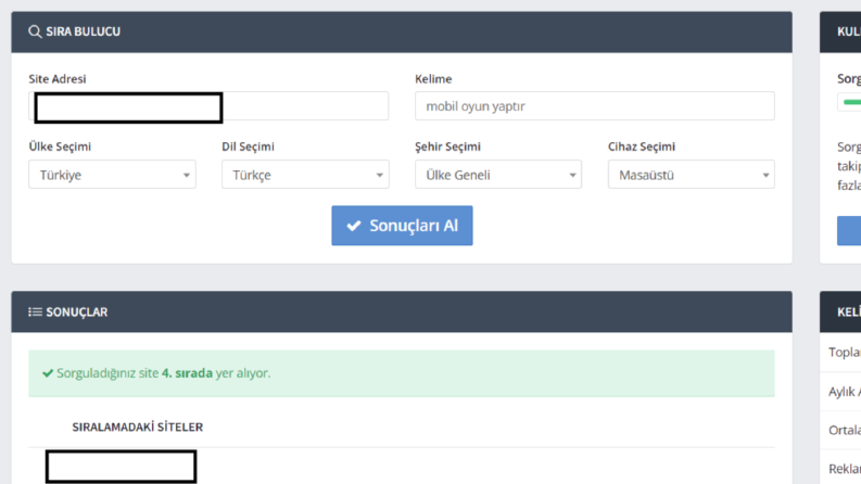 Kelime Çalışmamızda SEO Başarımız