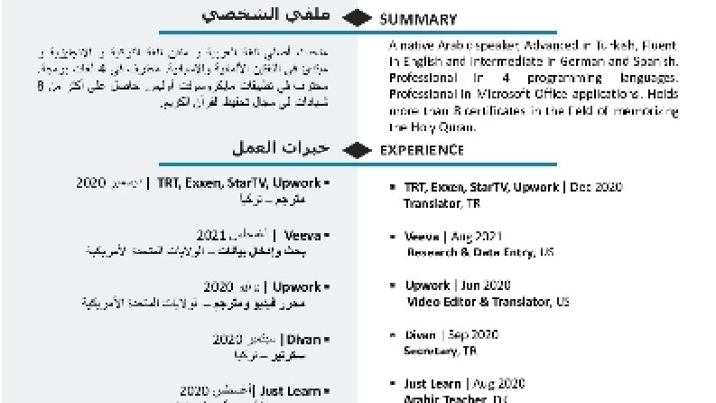 Üç Dilde Öz geçmiş "CV" 