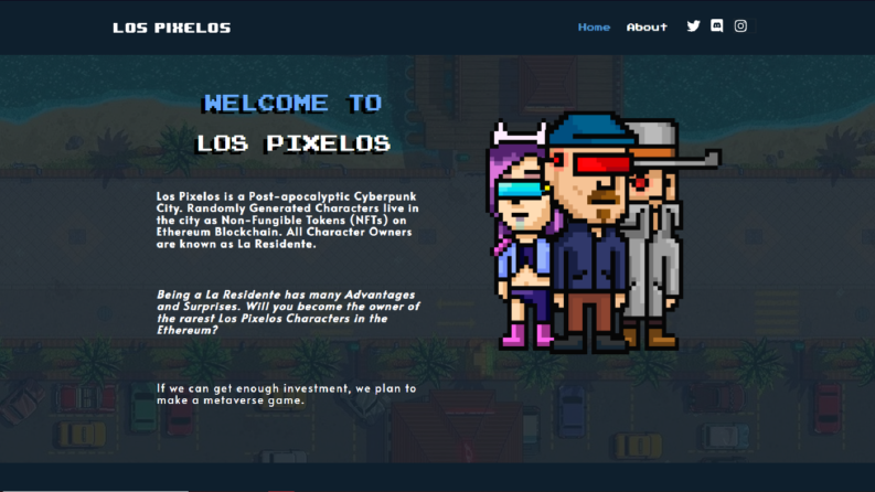 Lospixelos.com NFT-Konsept Web Sitesi