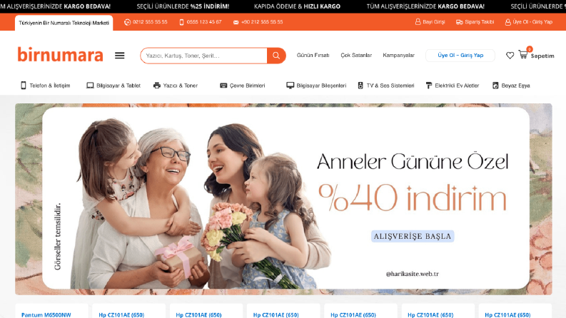 Teknoloji Site Tasarımı- Anahtar Teslim E-ticaret Sitesi