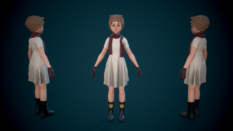 3D Stilize Kız (Game Ready)