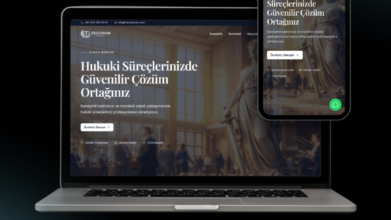 Hukuk büroları için sade ve güven veren web sitesi.