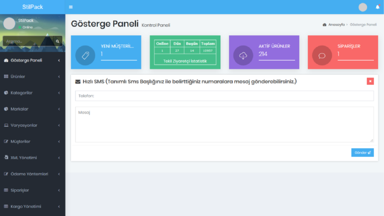 E-Ticaret Panel Demo