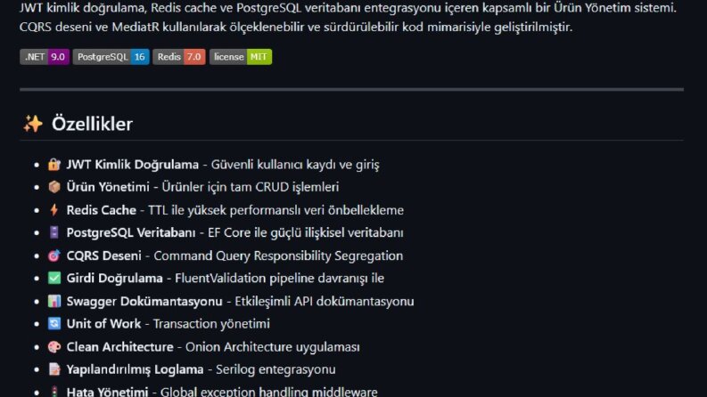 Ürün Yönetim API